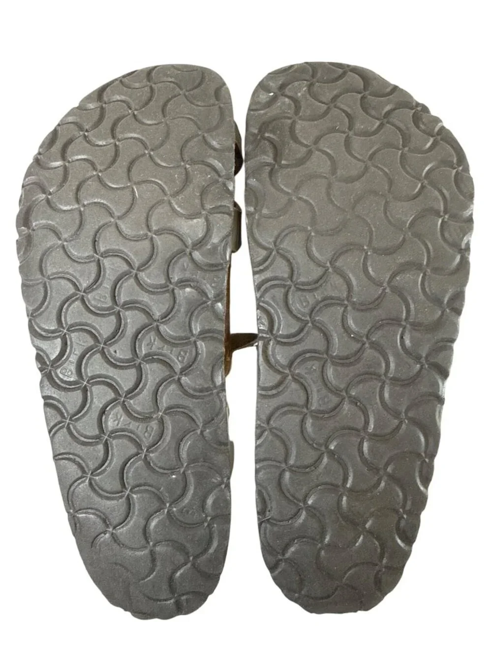 Birkenstock Mayari Birko-Flor Leather Sandals~Size 8~Silver Criss Cross P19 09